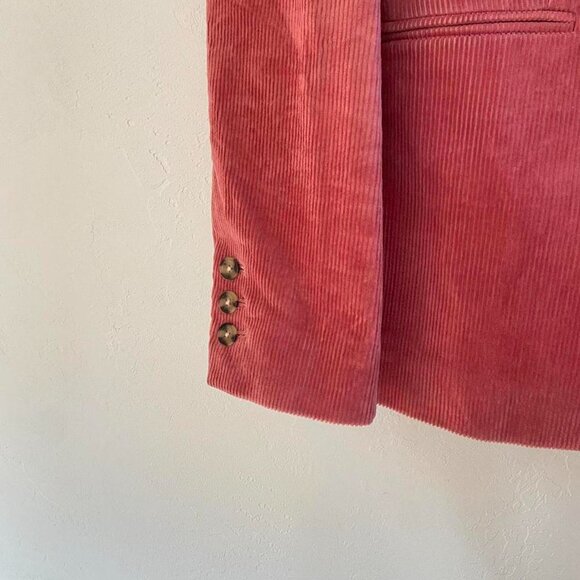 Boden Corduroy Librarian Core Salmon Pink Preppy Minimalist Blazer Jacket Size 6 - Picture 6 of 7